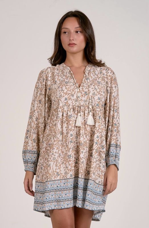 Elan VSP50419 VNeck Dress-Blue Whimsy