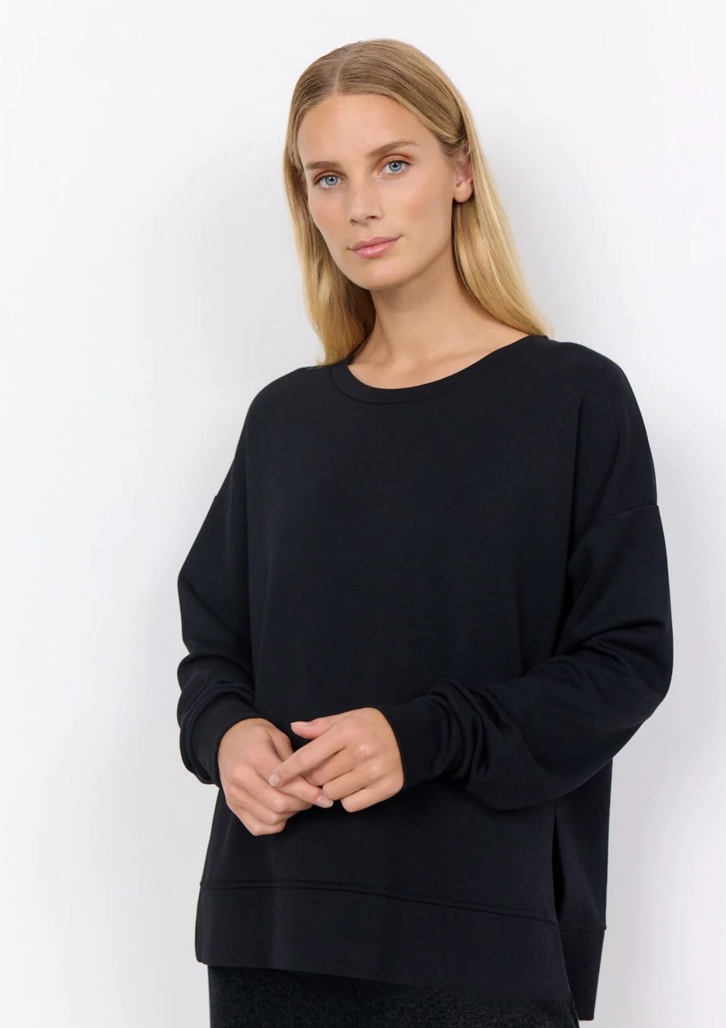 Soya Concept Banu164 Ladies Knitted Top-Black