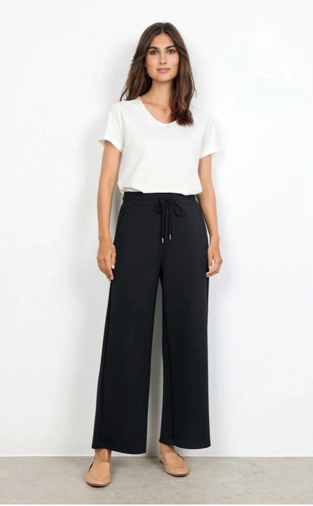 Soya Concept Banu33 Ladies Knitted Pant-Black