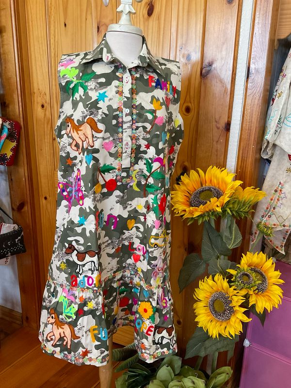 PONG Hope Embroidered Camo Dress