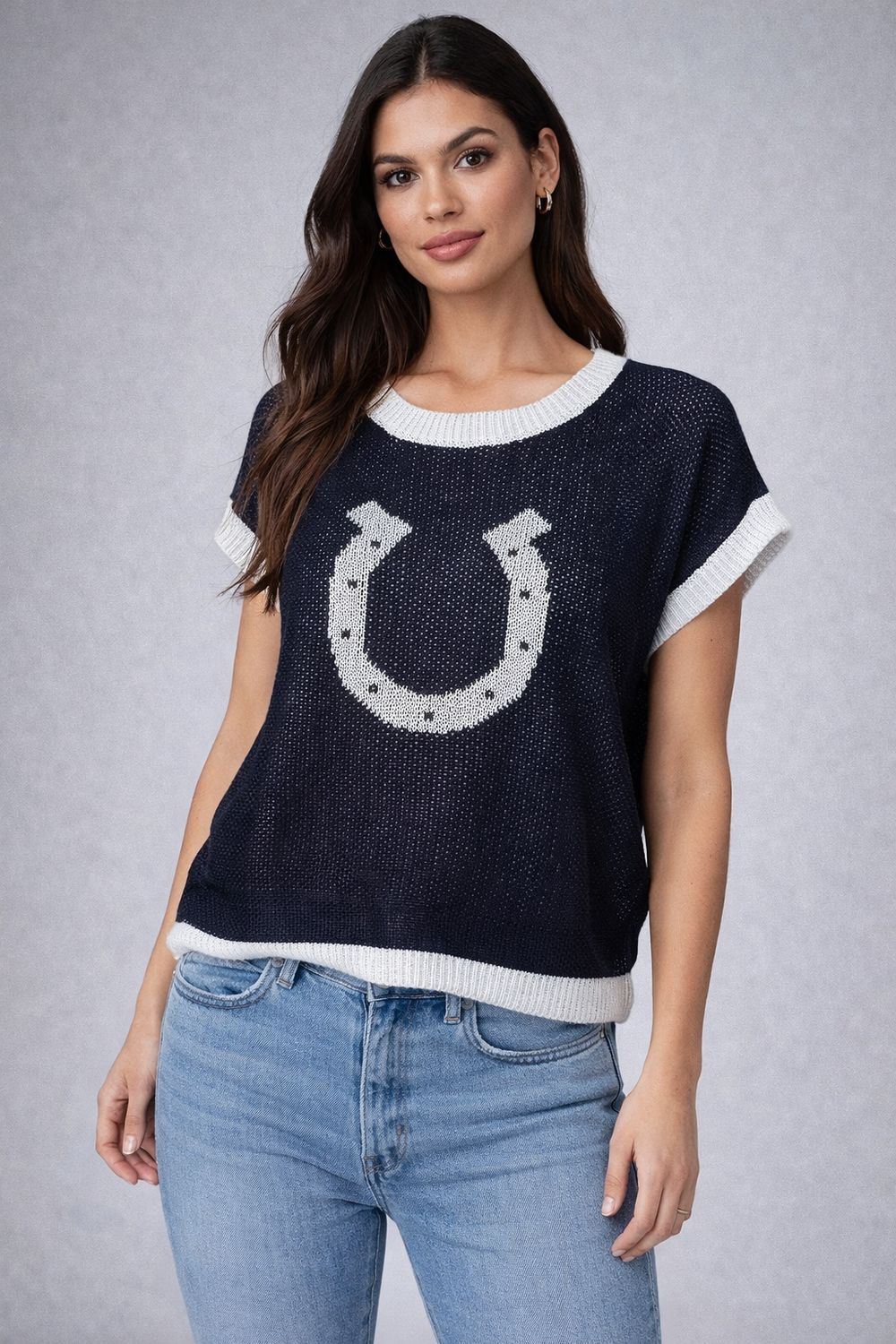KLd. Signature KD45340 Horseshoe Graphic Sweater
