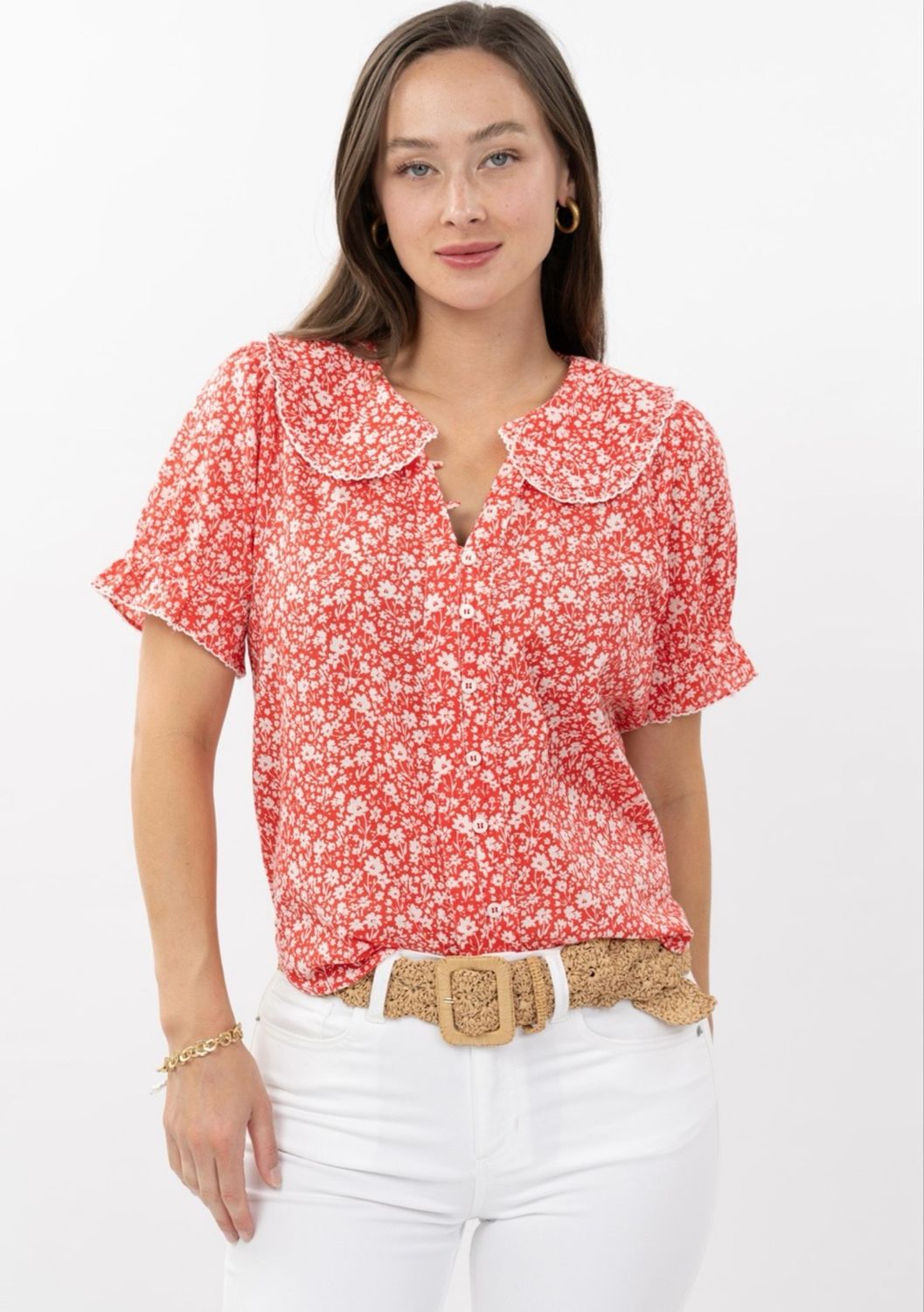 Ivy Jane 641502 Ditsy Poet Top-Red