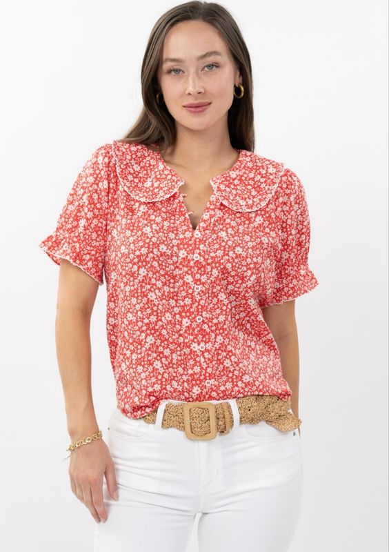 Ivy Jane 641502 Ditsy Poet Top-Red