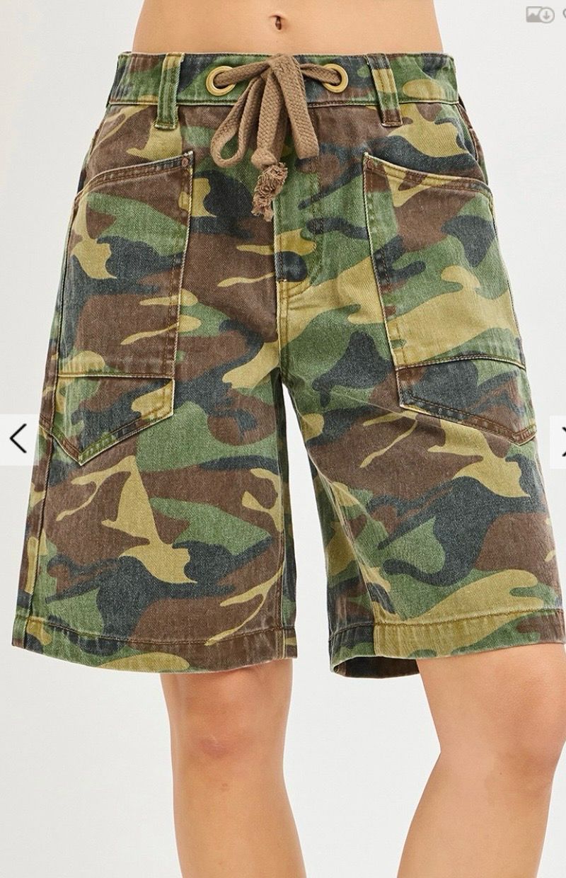 Risen RDS6572 Slouchy Jorts-Camo