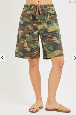 Risen RDS6572 Slouchy Jorts-Camo