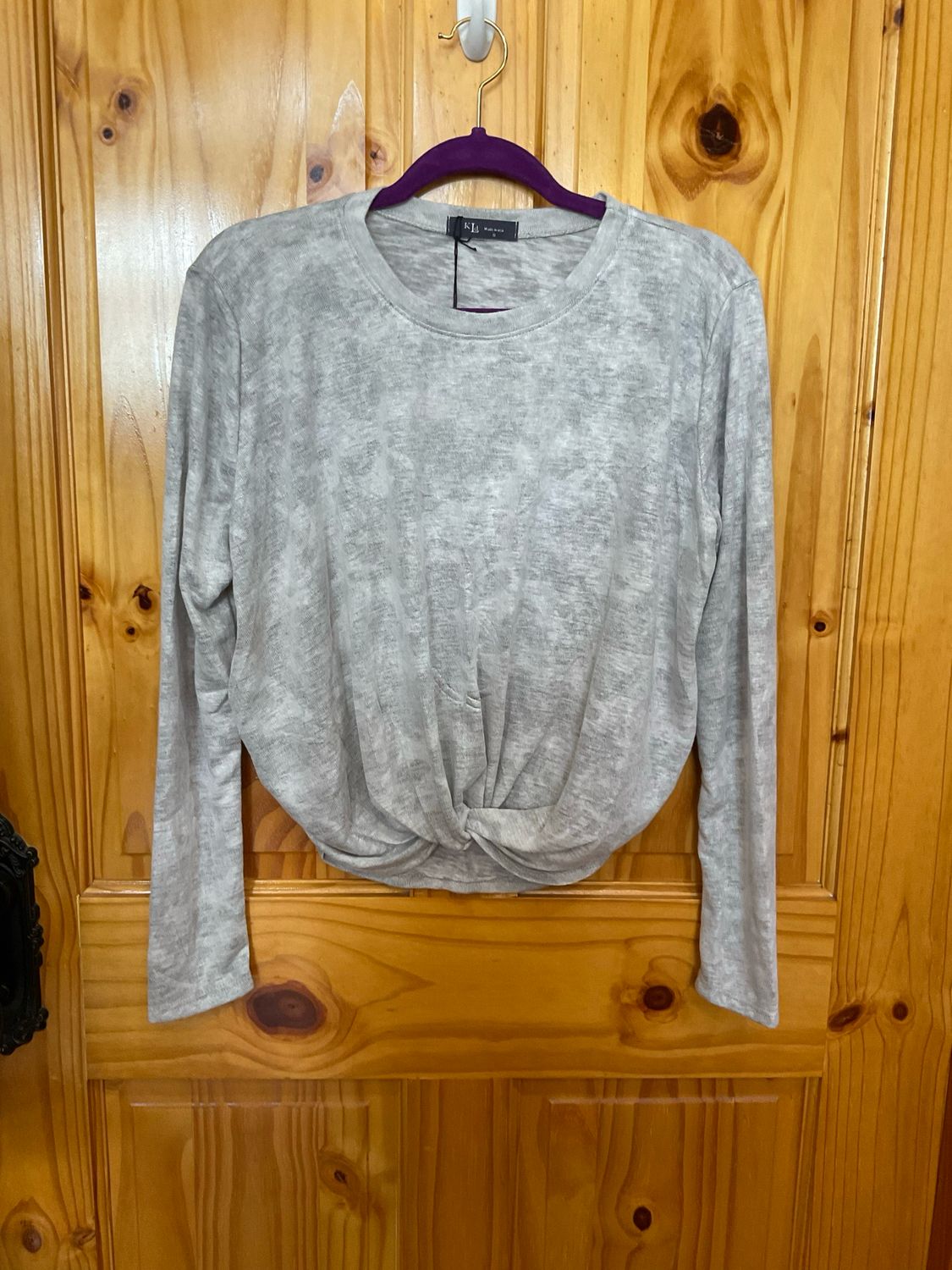 KLd. KD45454 Grey Camo Print Top
