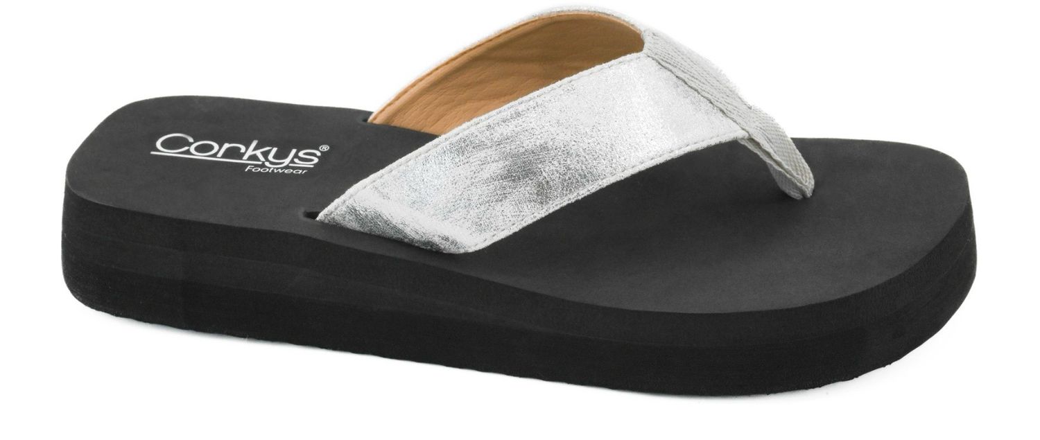 Corkys 41-0825 Overboard FlipFlop-Silver