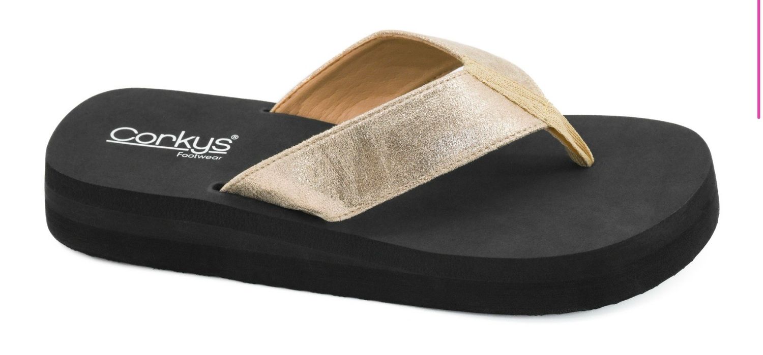 Corkys 41-0825 Overboard FlipFlop-Gold