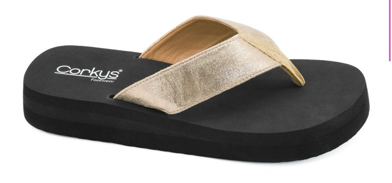 Corkys 41-0825 Overboard FlipFlop-Gold
