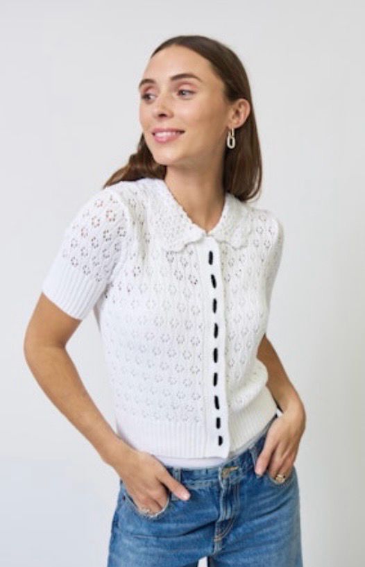Central Park West Charli Eyelet Stitch Top