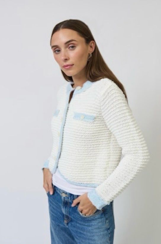Central Park West Celeste Tuck Stitch Cardigan