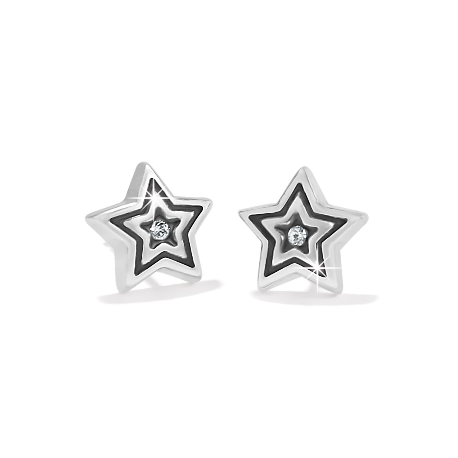 Brighton J20762 Star Rocks Mini Post Earrings-Silver