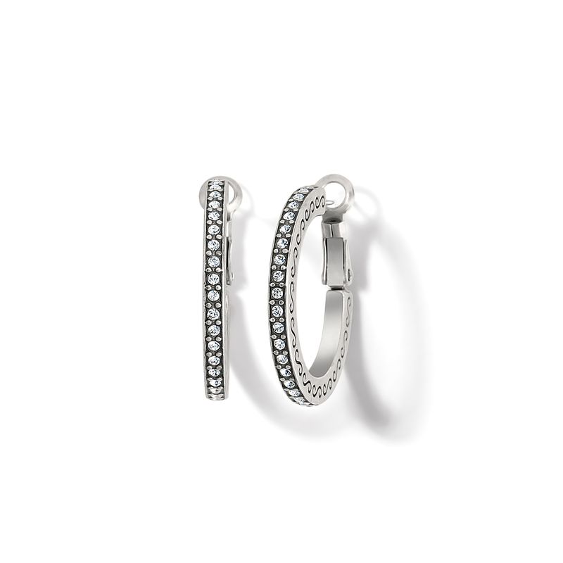 Brighton JA8381 Meridian Thin Small Hoop Earrings-Silver