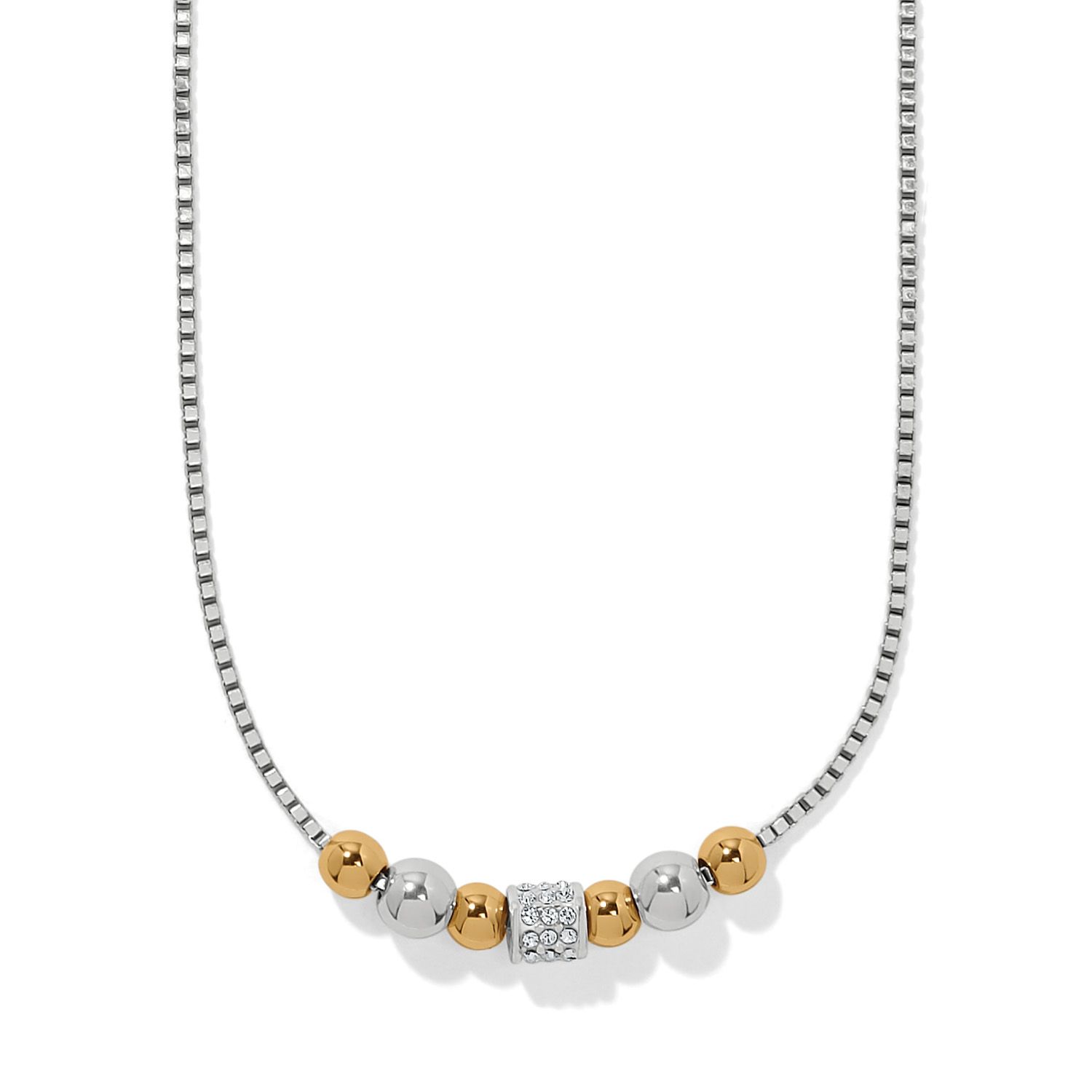 Brighton JM0121 Meridian Petite Station Small Necklace-Silver/Gold