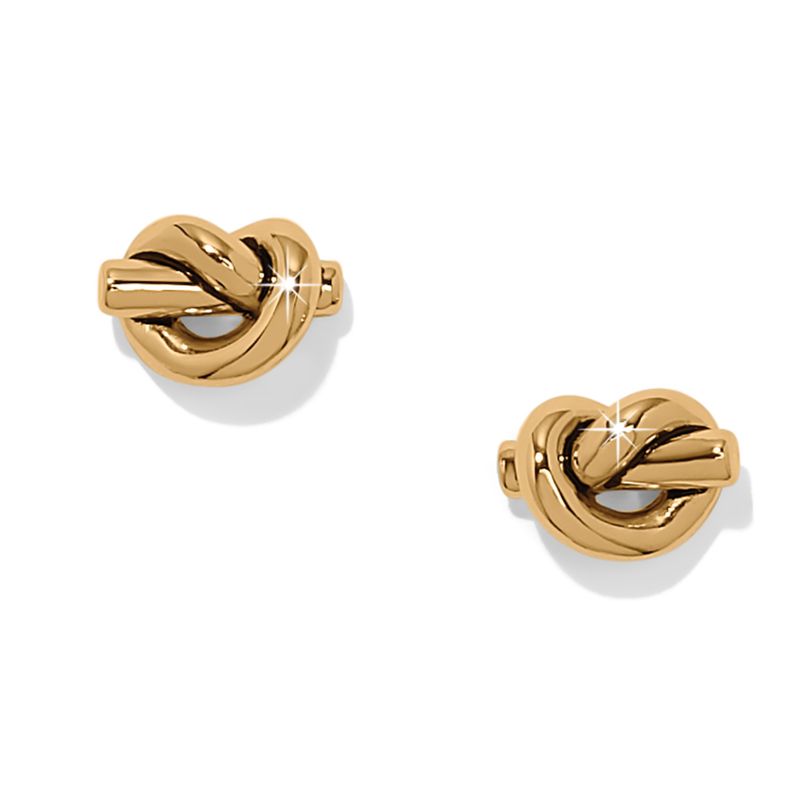 Brighton JA0197 Interlok Single Knot Mini Earrings-Gold