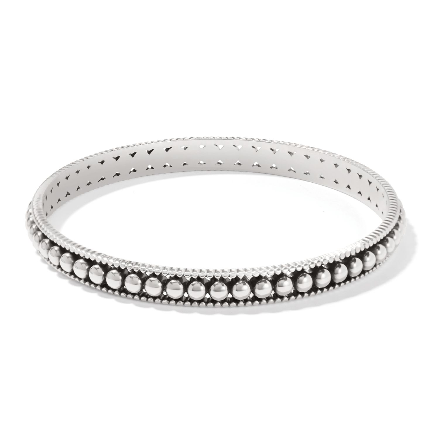 Brighton JF0103 Pretty Tough Pierced Slim Bangle-Silver