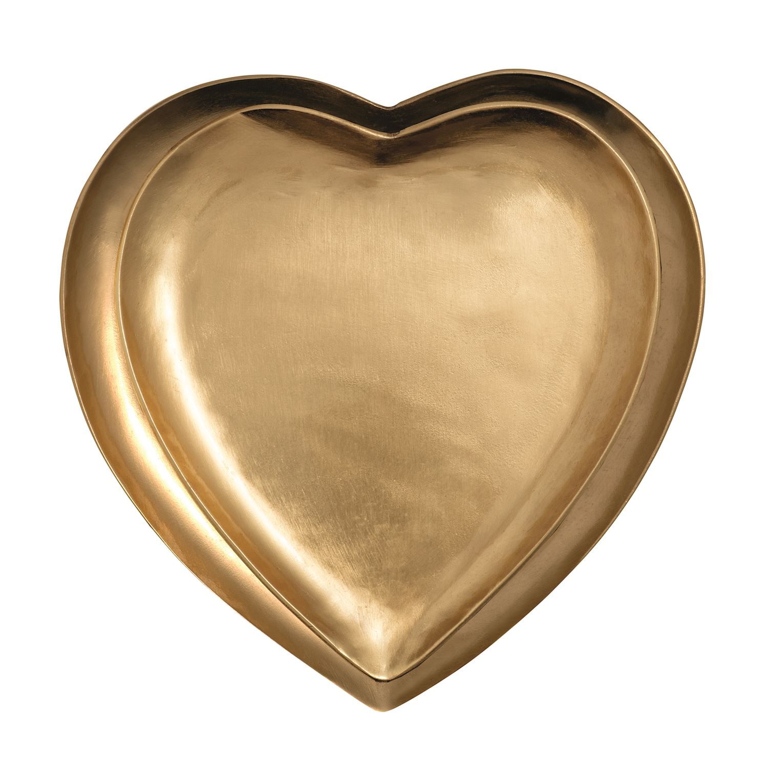 MudPie 41860164 Brass Heart Tidbit Tray Set