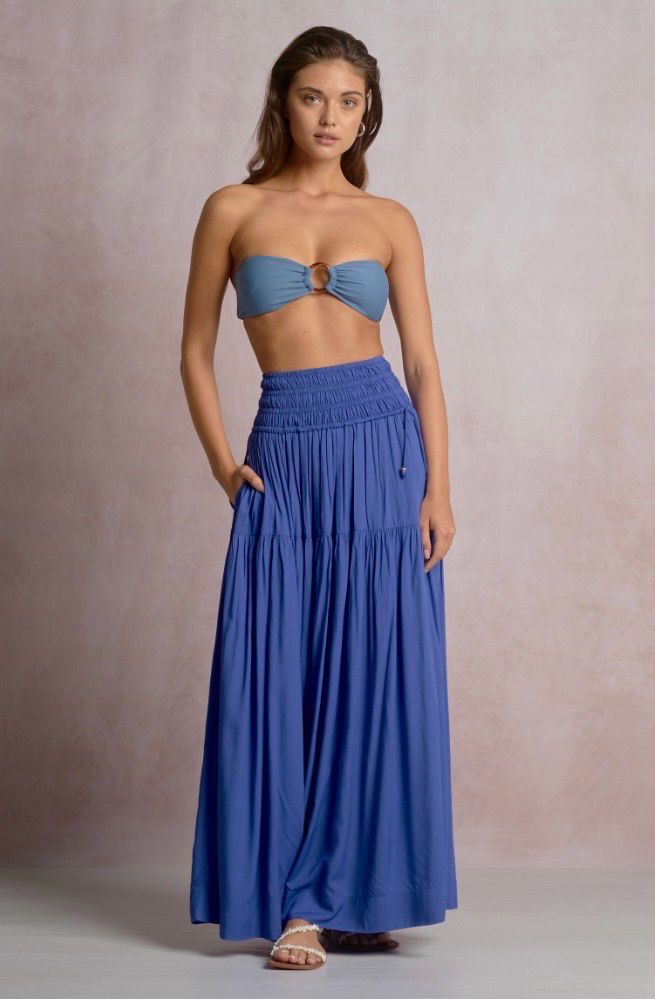 Elan RY4154 Smock Skirt-Sapphire Blue