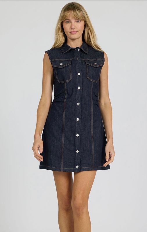 Dear John  RDR5343 Saira Dress-DarkDenim