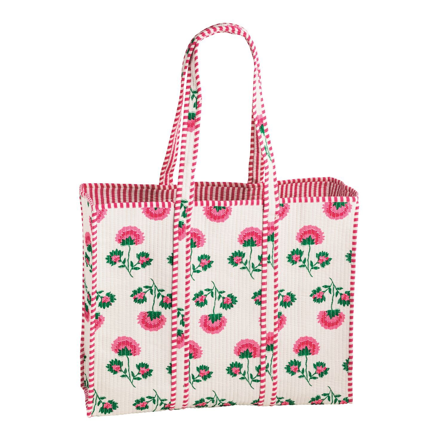 MudPie 81260101 Peony Block Print Tote