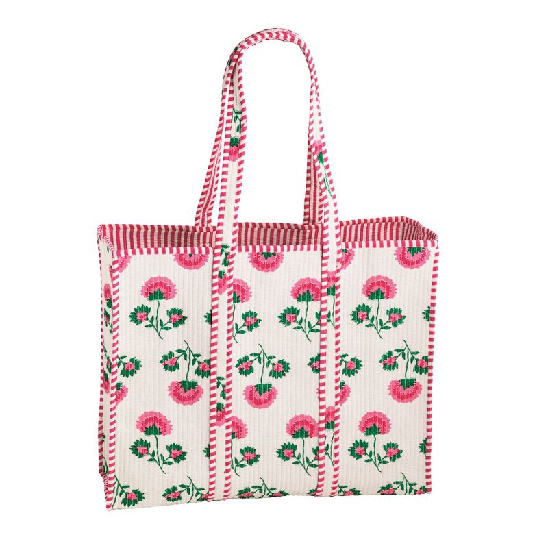 MudPie 81260101 Peony Block Print Tote
