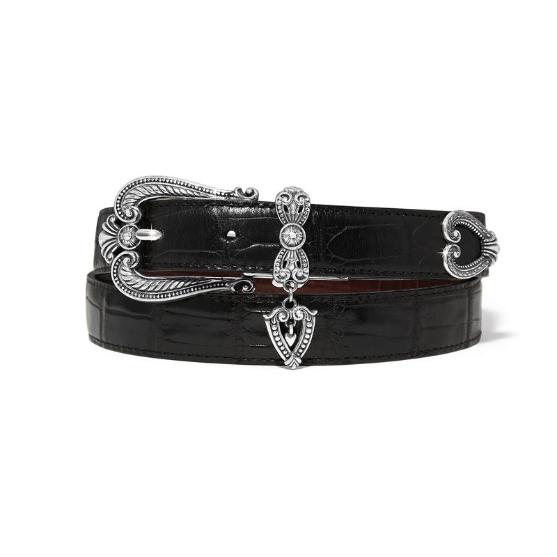 Brighton B40209 Hearts Reversible Belt-Black/Choco