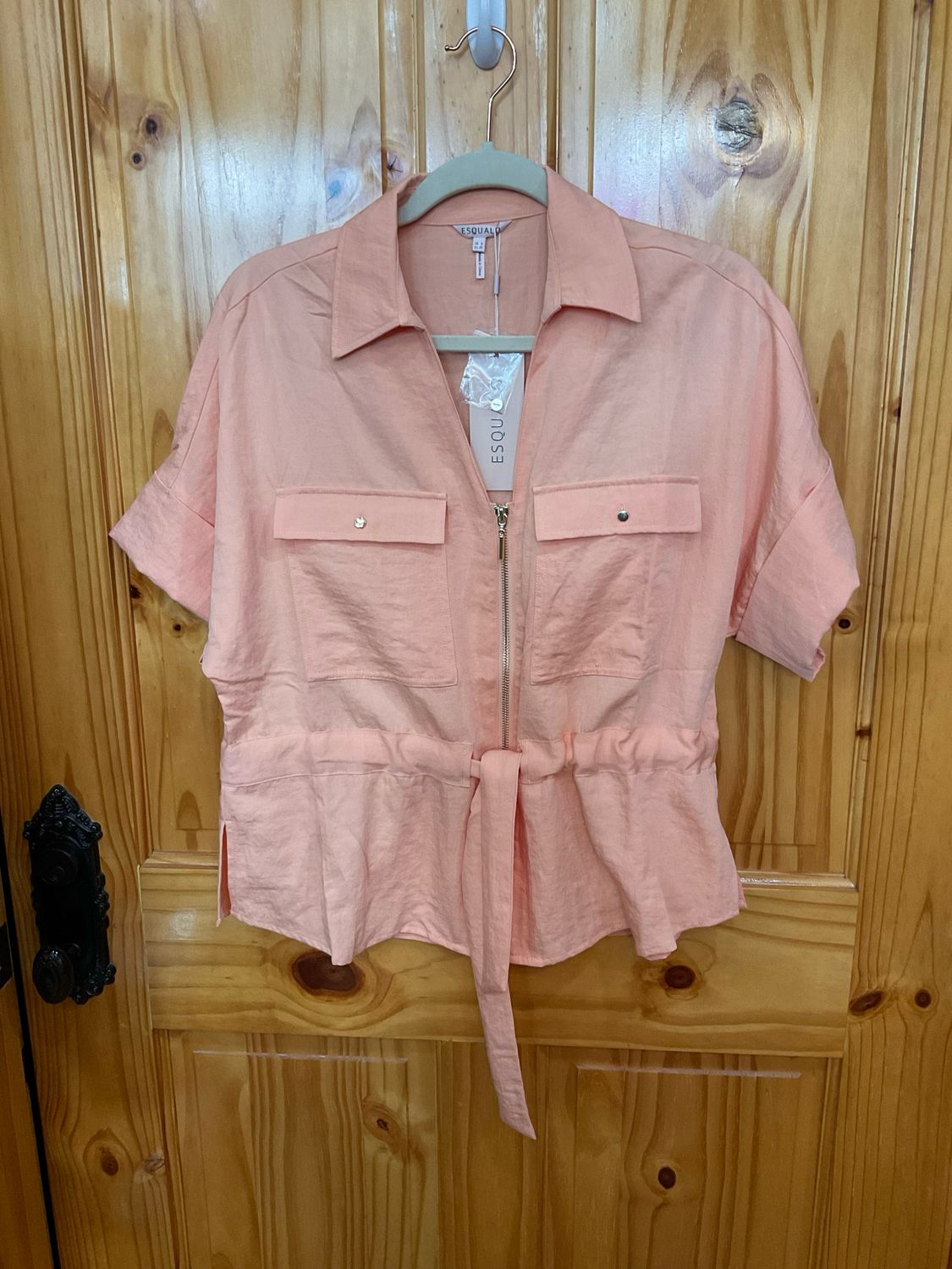 Esqualo SP2610038 Crinkle Zipper Blouse