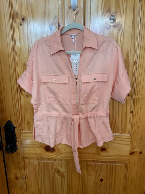 Esqualo SP2610038 Crinkle Zipper Blouse