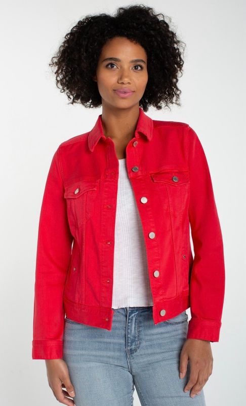 Liverpool LM1004WF Classic Jean Jacket-Cherry Rose