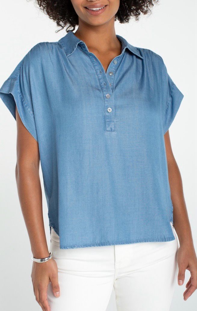 Liverpool LM8K57Y47 Popover Shirt-SunlitBlue