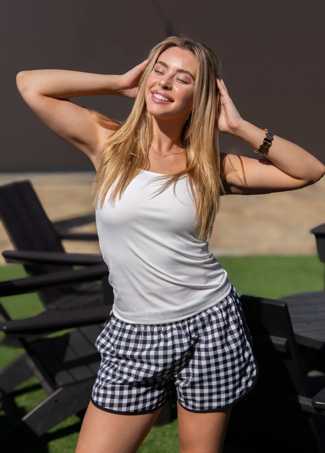 Grace+Emma  Go-Getter Shorts- Black Gingham