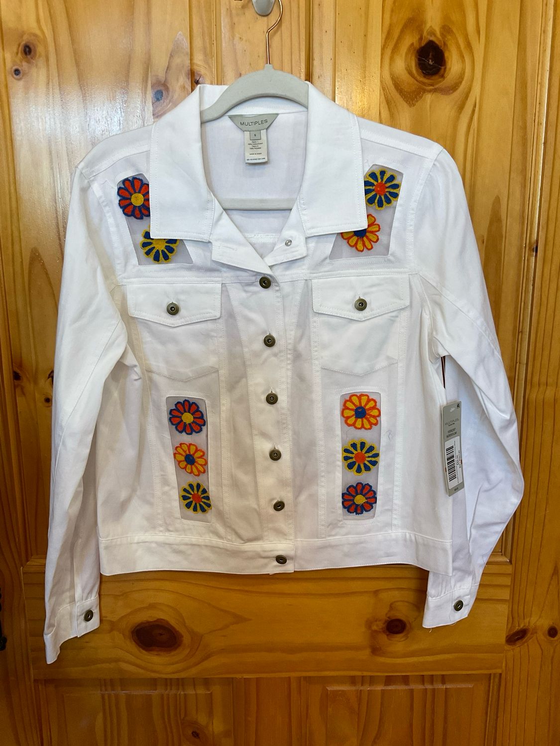 Multiples M26503JM Jacket w/Embroidery-White