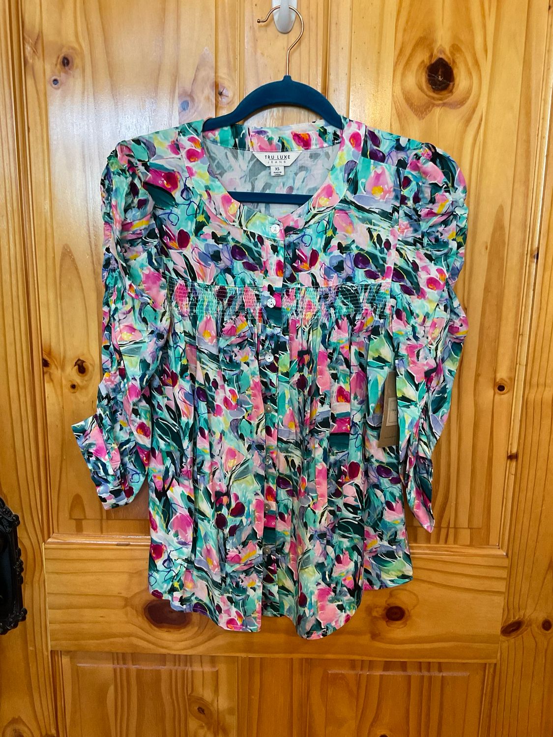 Tru Luxe T26225BM Smocked Top