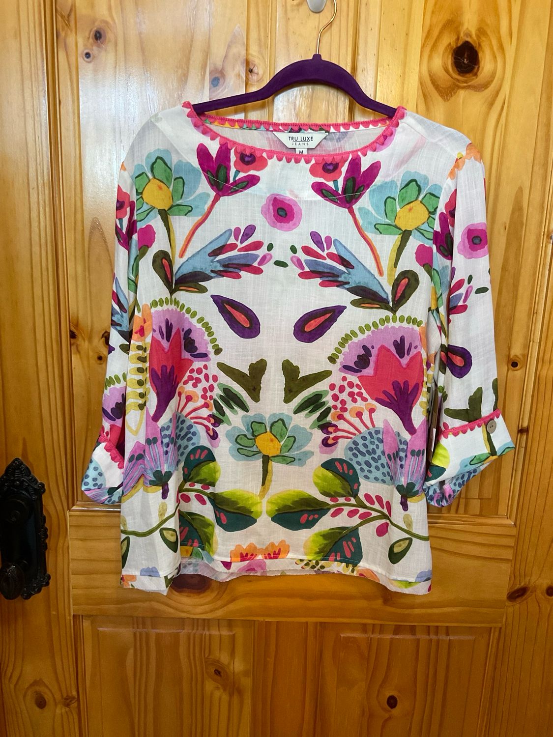 Tru Luxe T26230BM Boat Neck Top