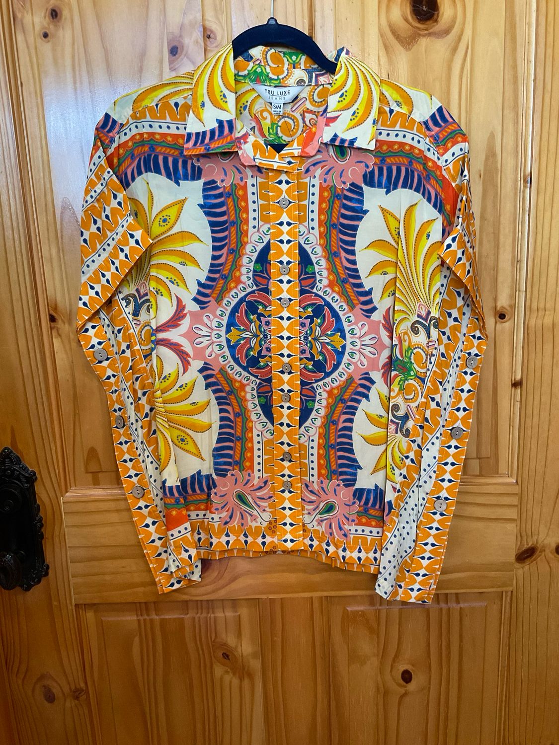 Tru Luxe T26365BM Scarf Print Poncho Top