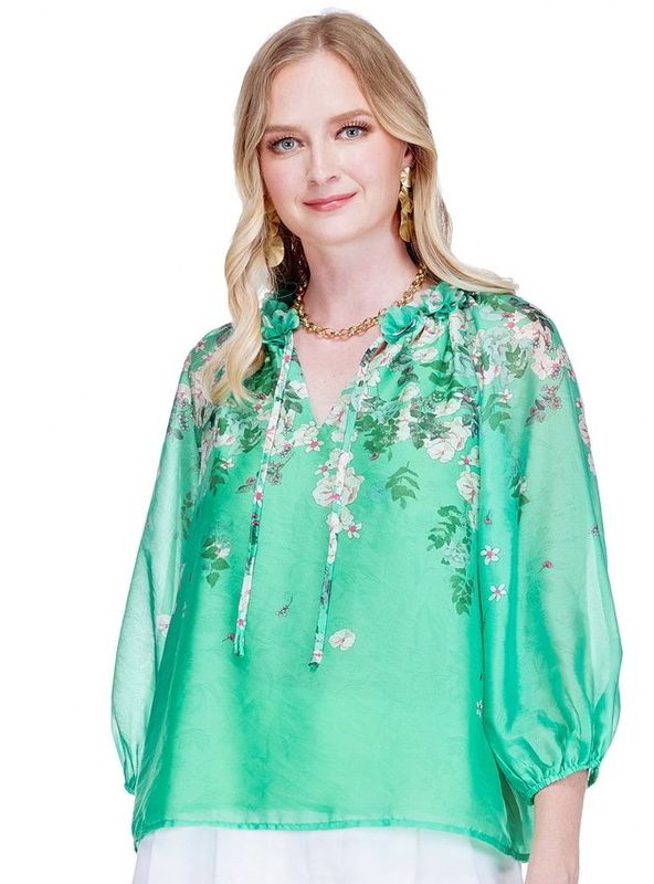 Jade 77C9923 Flowers Top-Emerald Bloom