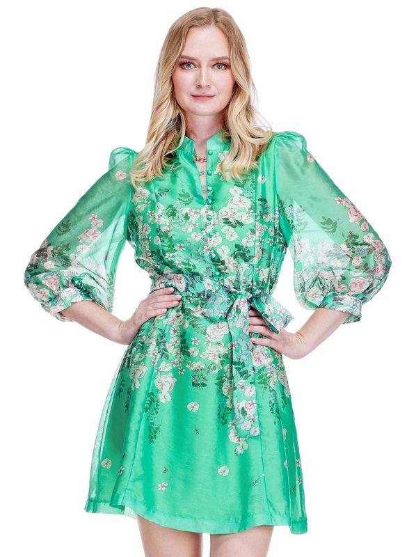 Jade 77C9934-2 Stand Collar A-Line Dress-Em.Bloom