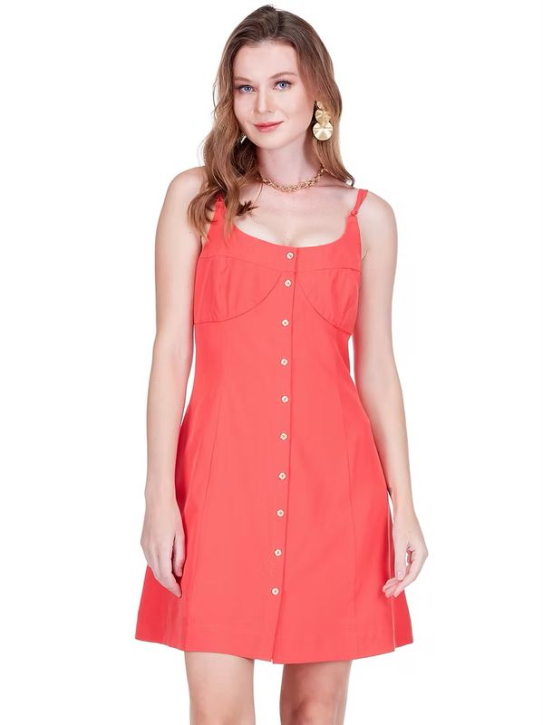 Joy Joy 77C4968 Bustier Tie Dress-Flame