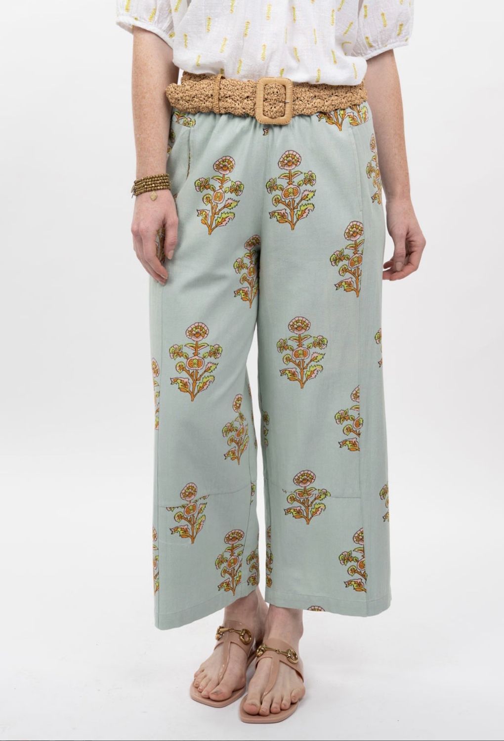 Ivy Jane 240044 Print Barrel Pant-Aqua