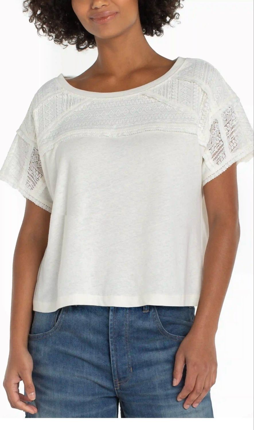 Liverpool LM8J89KA95 Dolman Knit Top-Cream
