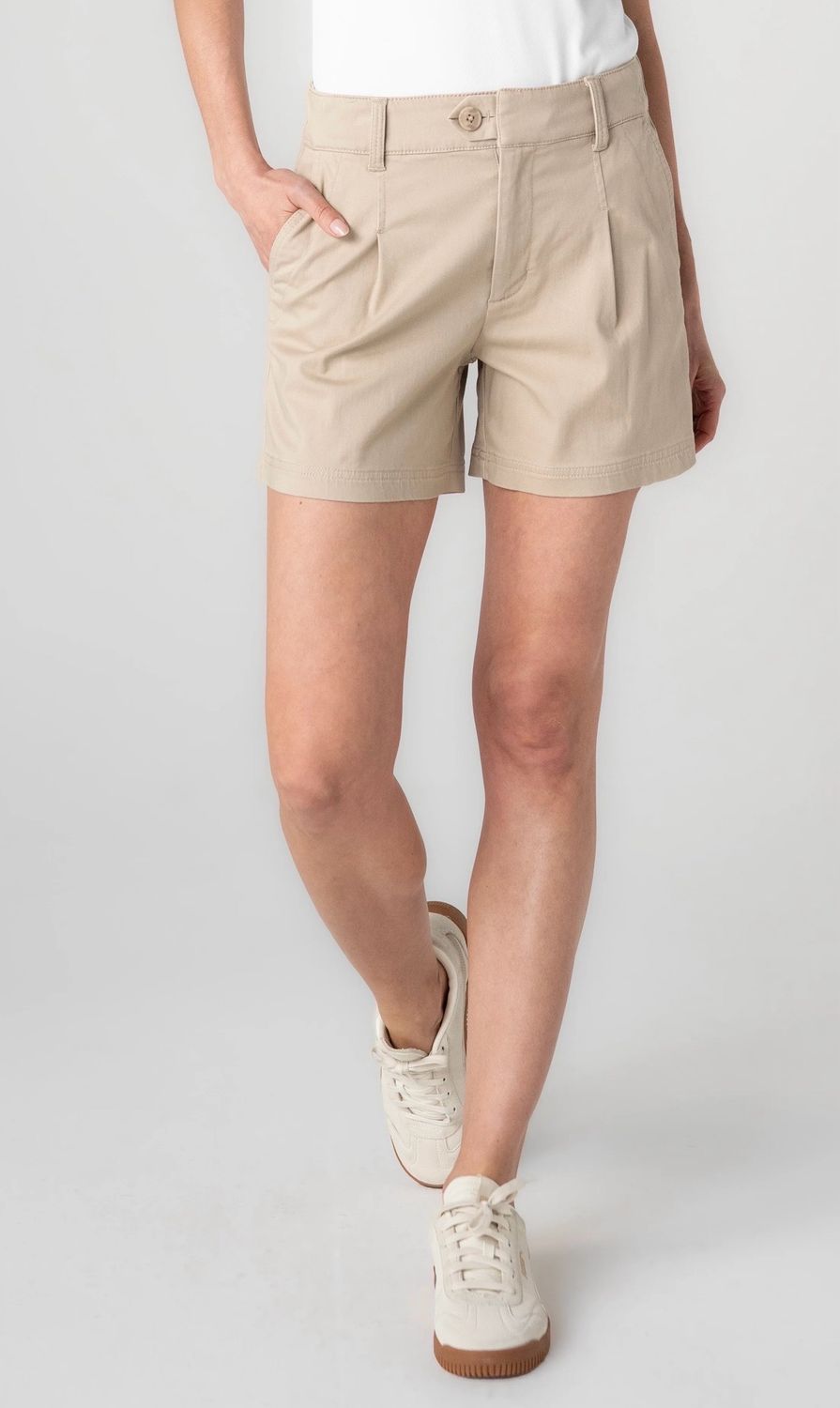 Liverpool LM9360L12 Pleated Trouser Short-Sand