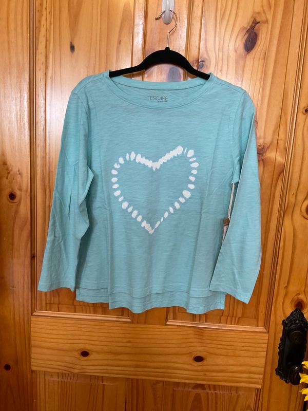 Habitat 52425 Escape Heart Boxy Tee-Mint