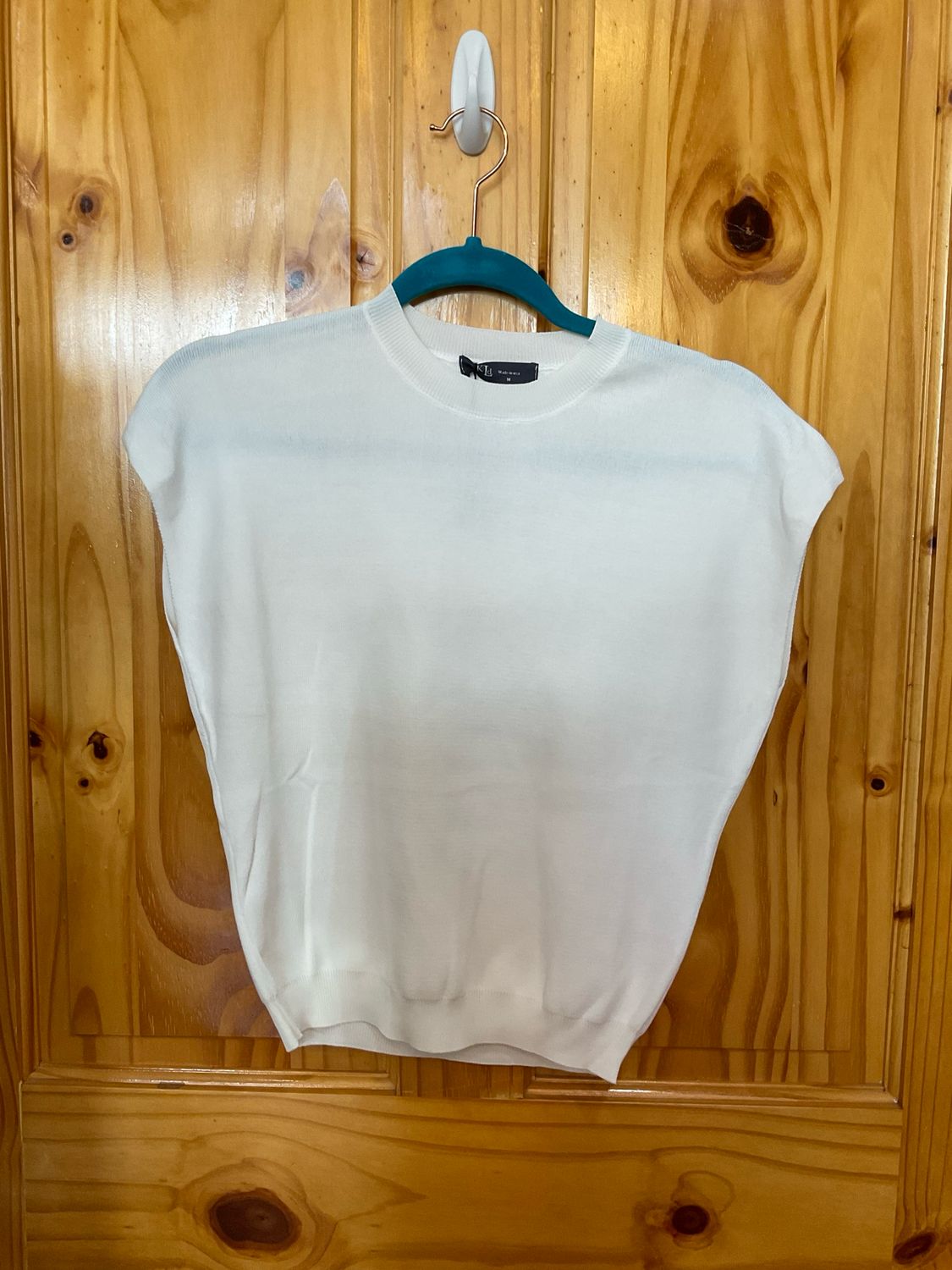 KLd 45490 Cap Sleeve Top-White