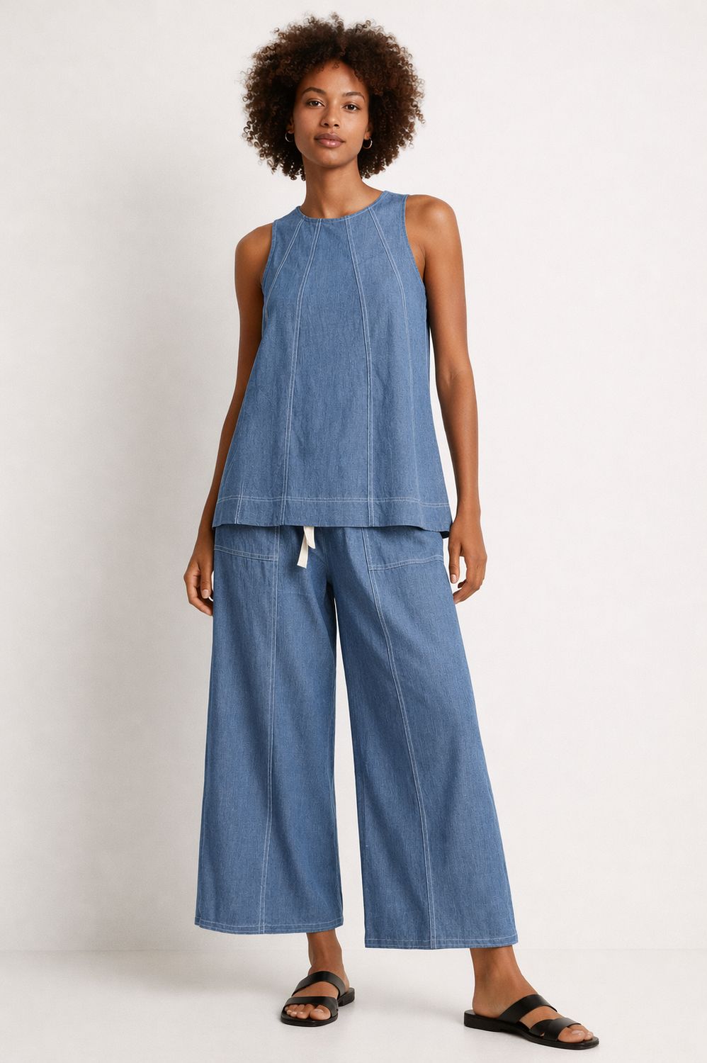 KLd 52874 Top/Pant Set-Denim