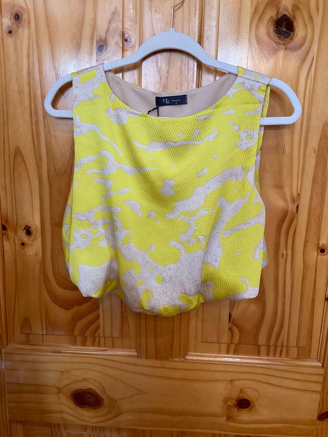 KLd 45550 Bubble Top-Yellow Print