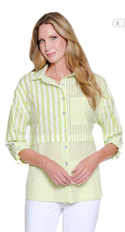 Multiples M26209BM LS Button Front Shirt