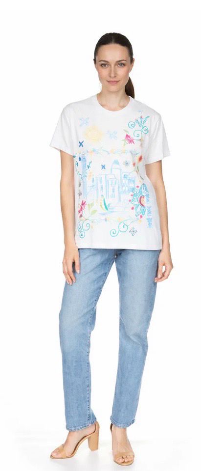 Johnny Was J15526-3 CrewNeck Tee-Santorini