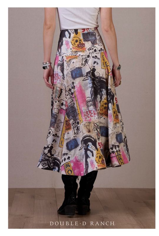 Double D S1858 Cowboy Graffiti Skirt