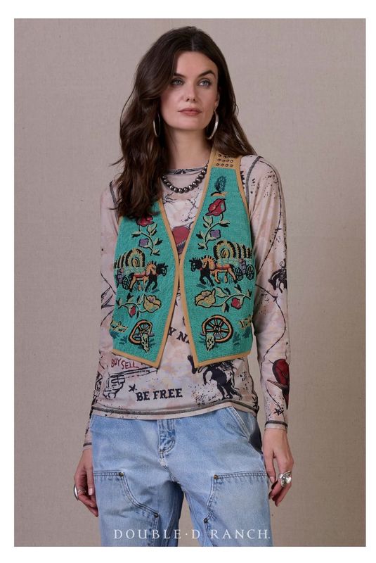 Double D V1069 Concrete Rose Vest-Beryl