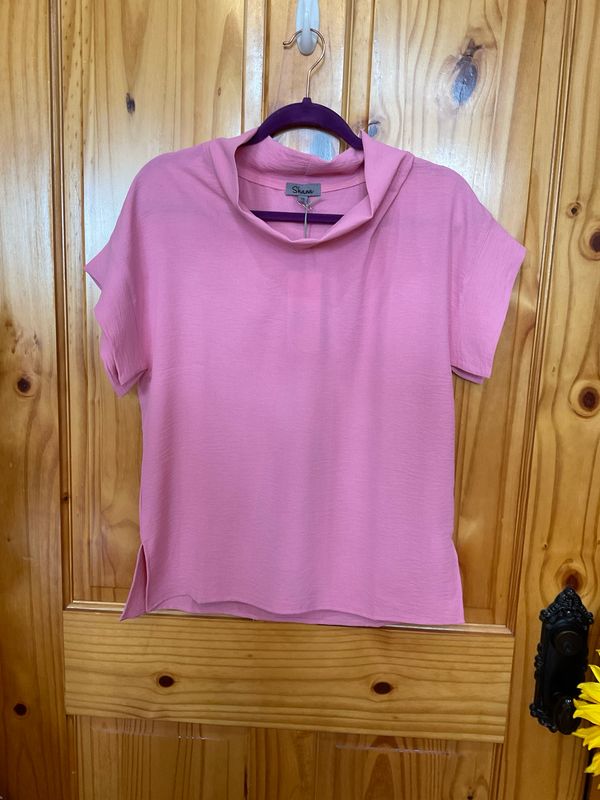 Shana 26246 Airflow MockNeck Top-Rose